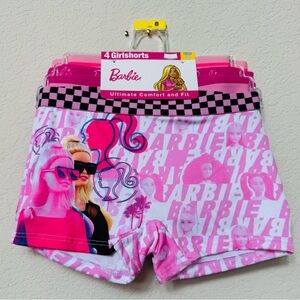 Barbie Pink Graphic Girlshorts Set of 4! Girls size 8. Brand New !